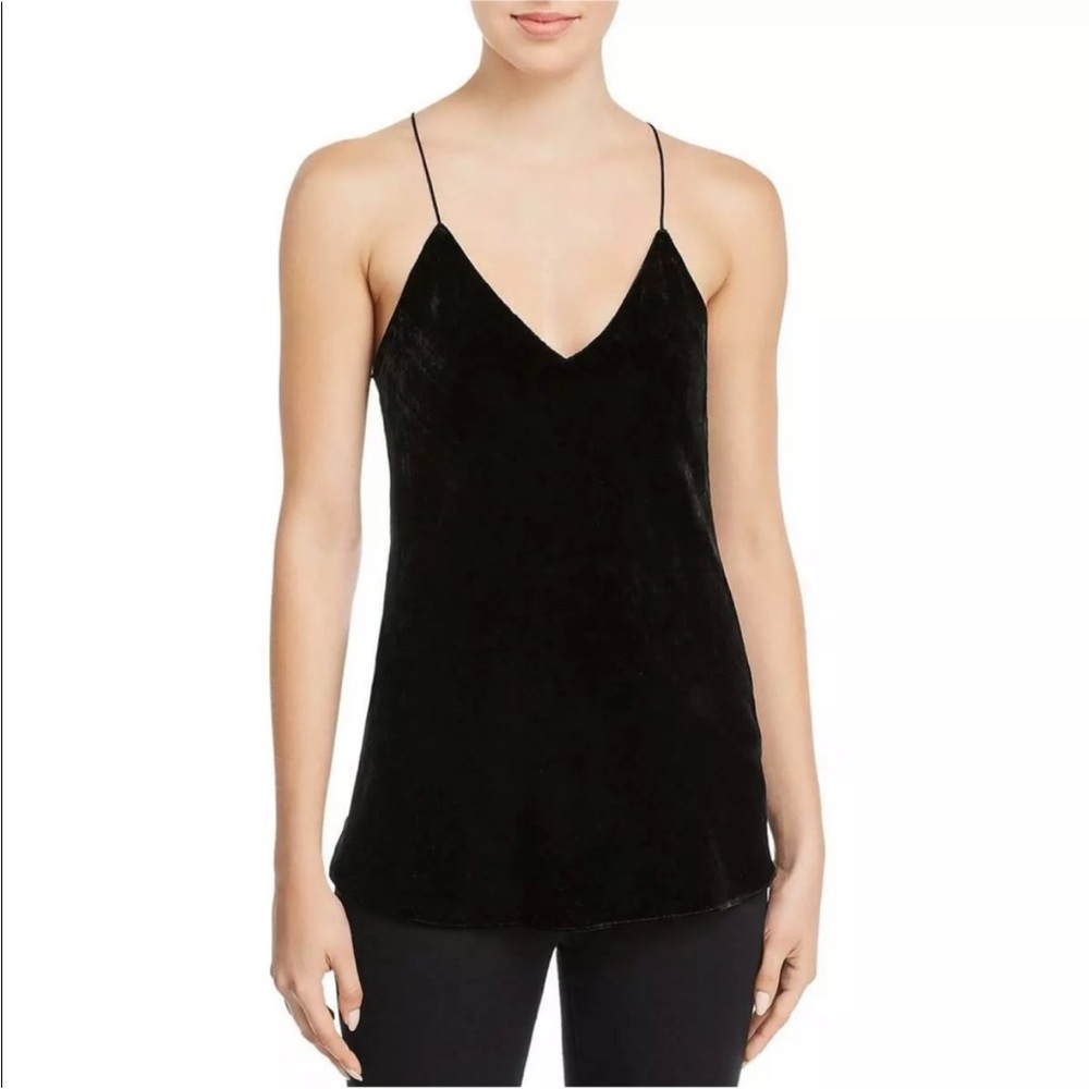 **NWOT** Theory Black Draped Velvet Tank Top Occasion Blouse Size P